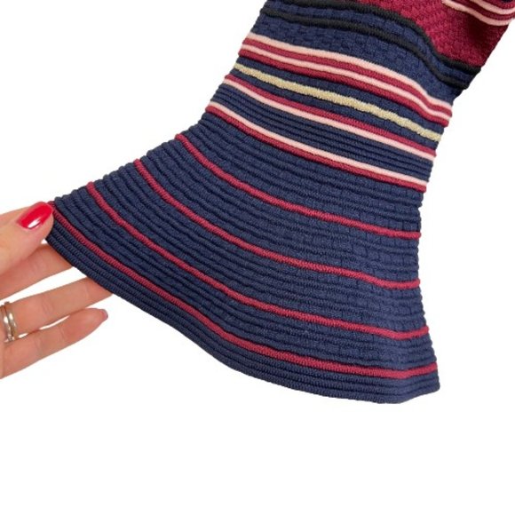 NWT Ted Baker Size 3 Ottoman Skater Dress Stripe Dark Blue - Picture 5 of 11